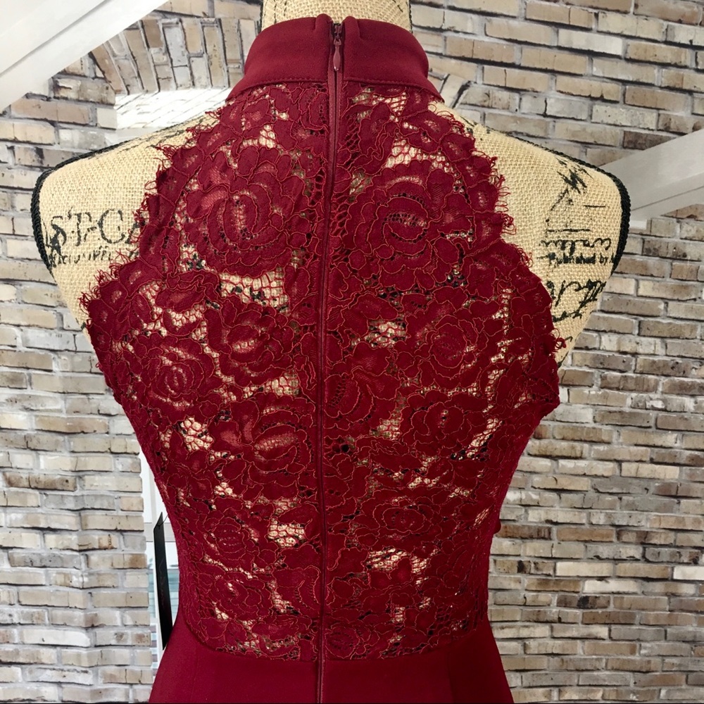 Lulus Rayleigh Burgundy Halter Mini Dress in S and M NWT - Picture 12 of 16